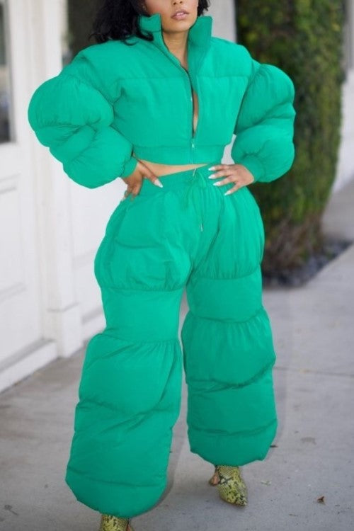 1 Ally Green Puffy Set