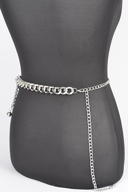 Pearl Accent Layer Chain Belt