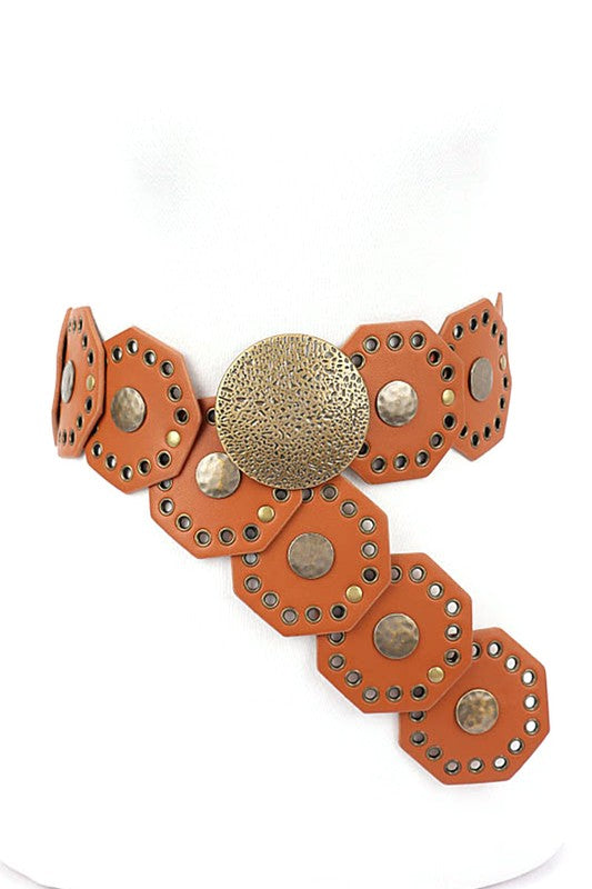 Hammered Studs Fashion Western Belt