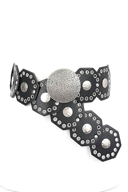 Hammered Studs Fashion Western Belt