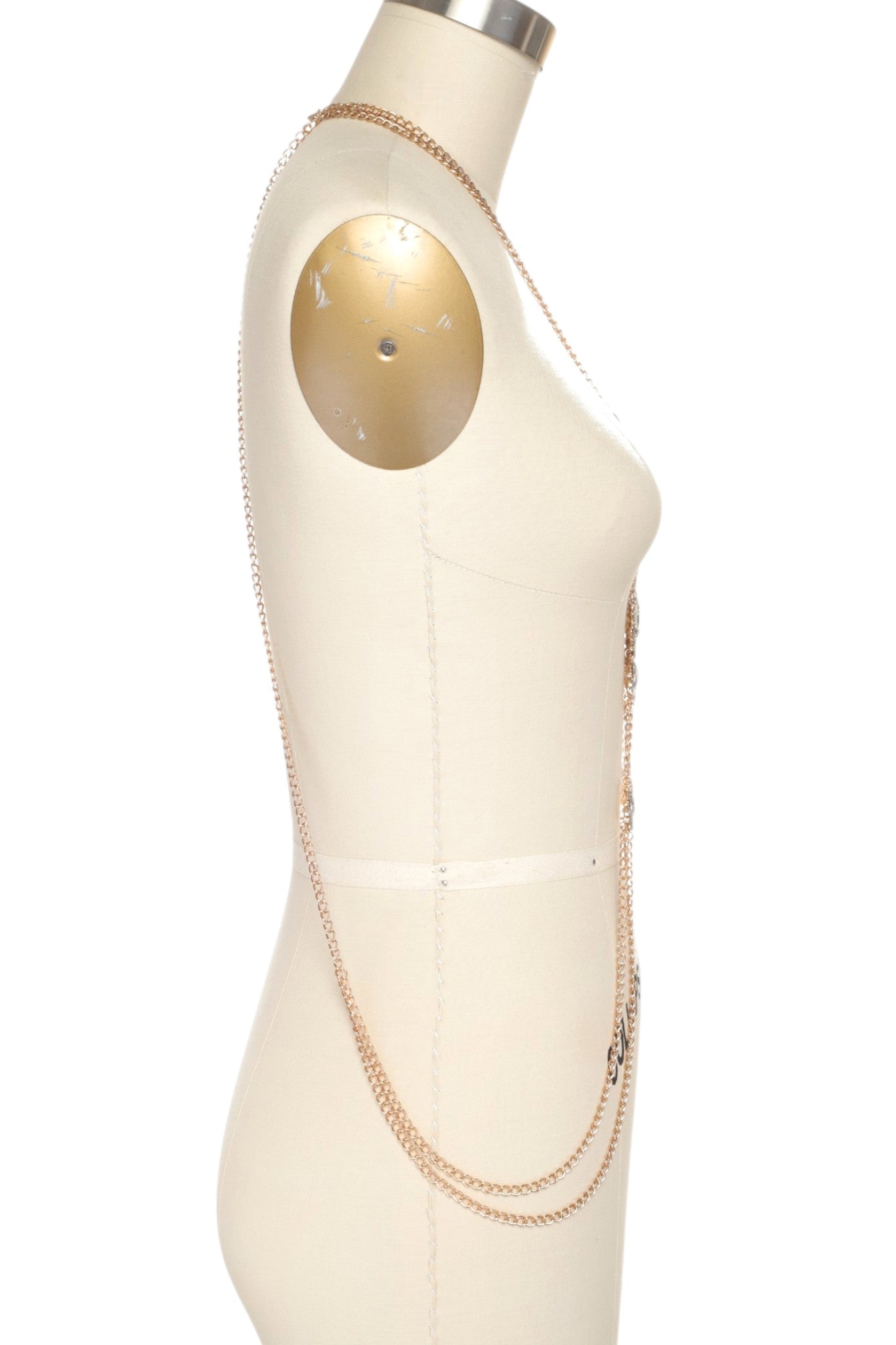 1 Crystal & Gold Bejeweled Statement Body Chain