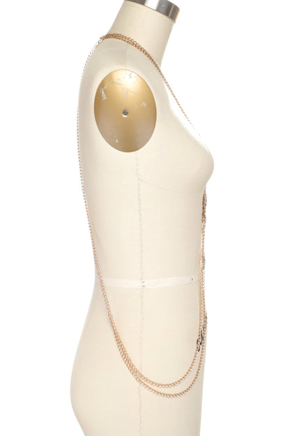 1 Crystal & Gold Bejeweled Statement Body Chain