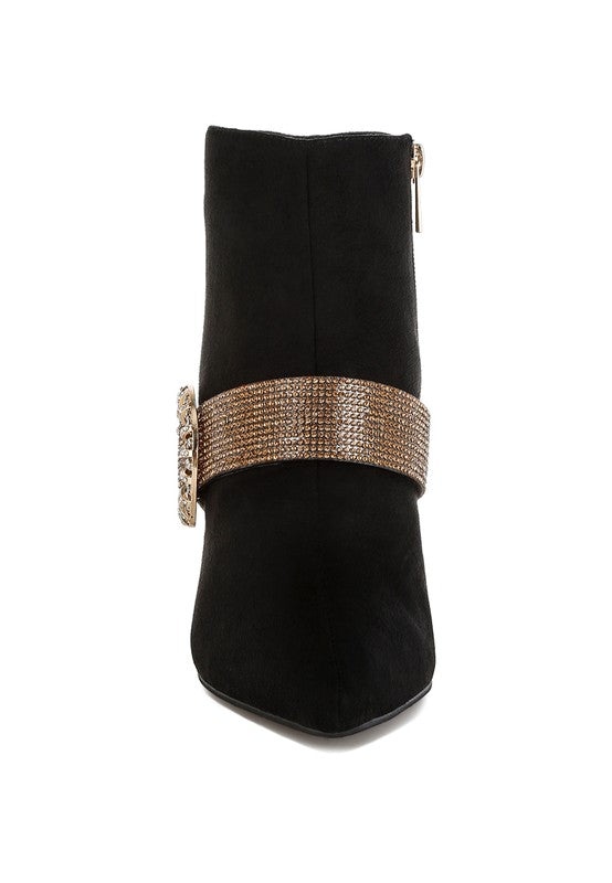 Diamante & Rhinestones Strap Boots