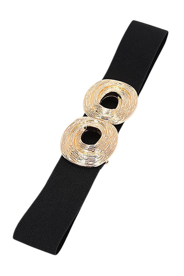 3 Oversized Metal Buckle Elastic Fashion Belt