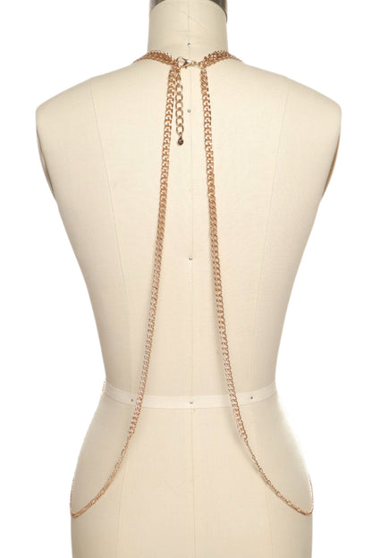 1 Gold Mix Chain Statement Fashion Body Chain