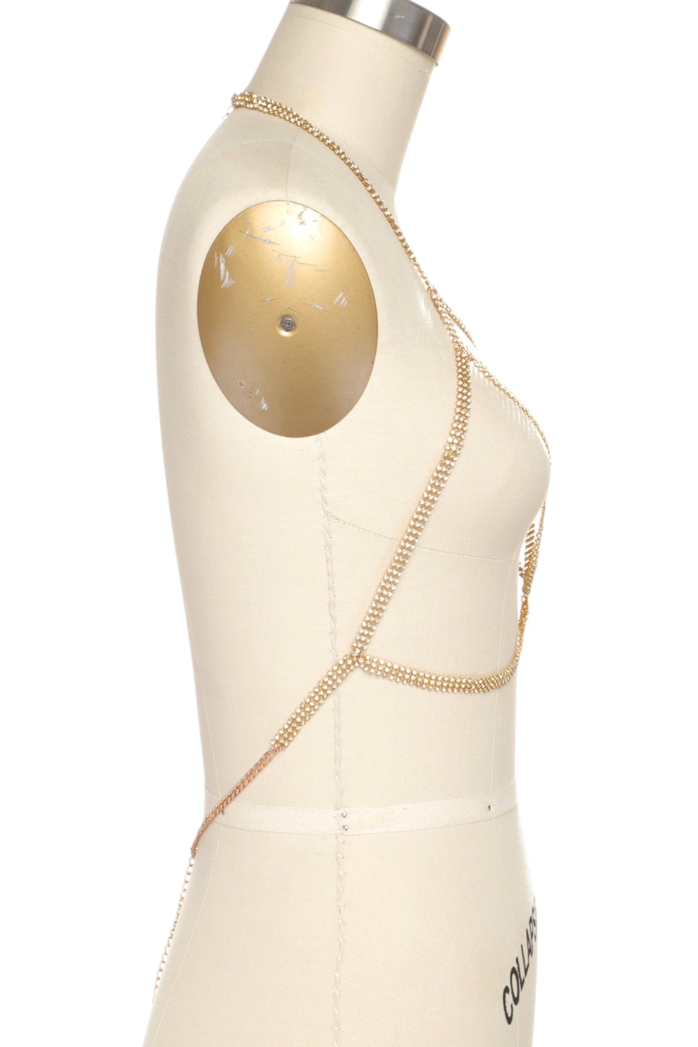 1 Gold or Silver Rhinestone Bra Body Chain