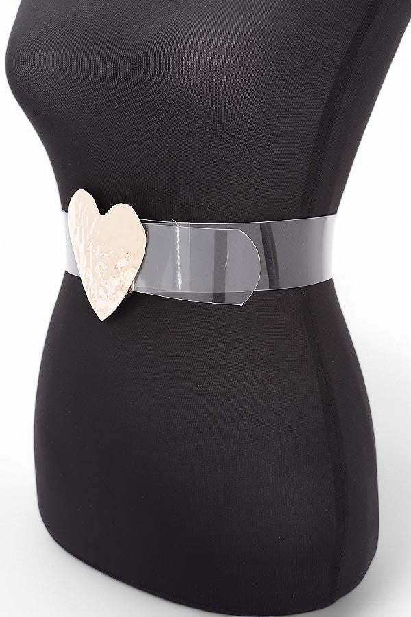 Alexis Heart Buckle Clear Transparent Fashion Belt