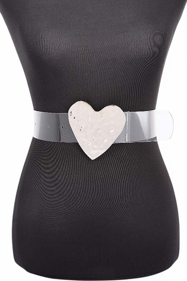 Alexis Heart Buckle Clear Transparent Fashion Belt