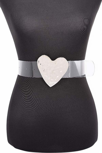 Alexis Heart Buckle Clear Transparent Fashion Belt