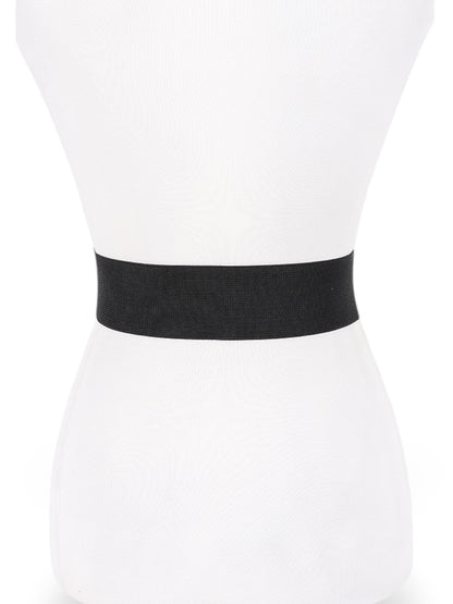 Ary Metal Studded Buckle Elastic Statement Belt