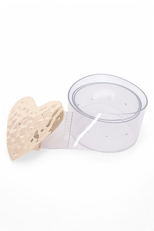 Alexis Heart Buckle Clear Transparent Fashion Belt