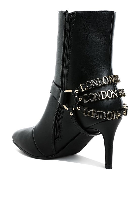 Nicene Harness Detail Stiletto Boots