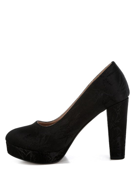 Jastour Platform Block Heel Pumps