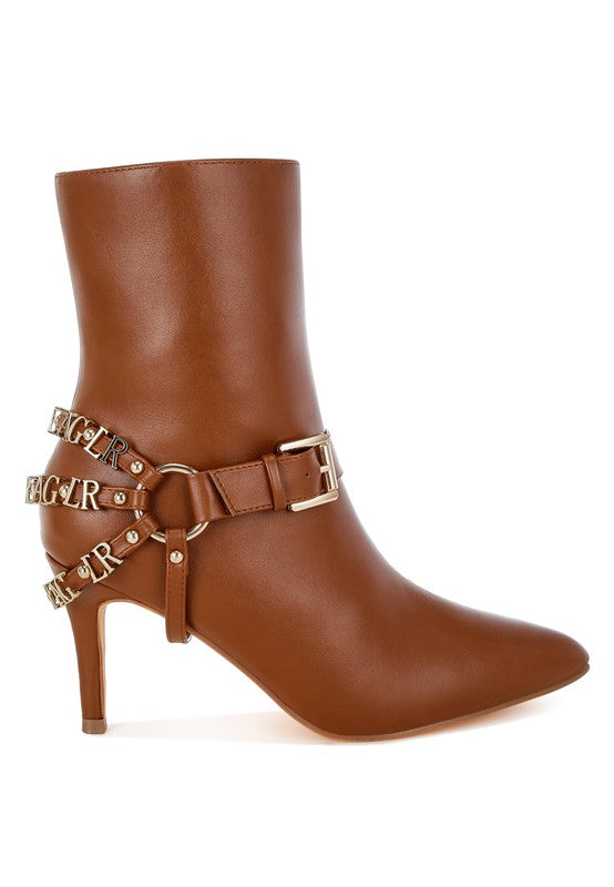 Nicene Harness Detail Stiletto Boots