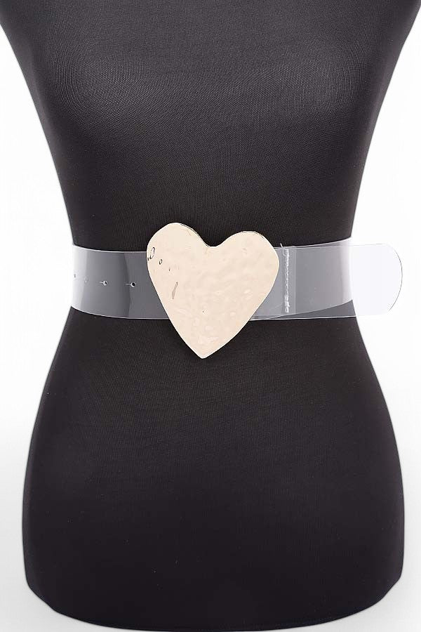 Alexis Heart Buckle Clear Transparent Fashion Belt