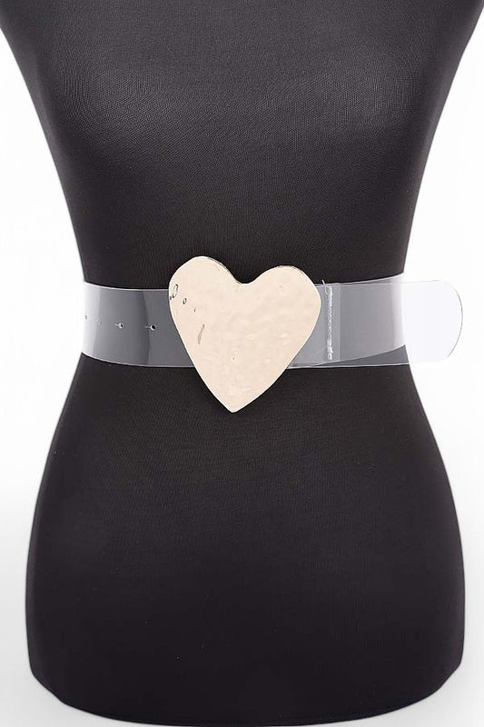 Alexis Heart Buckle Clear Transparent Fashion Belt