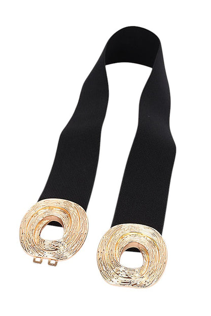 3 Oversized Metal Buckle Elastic Fashion Belt