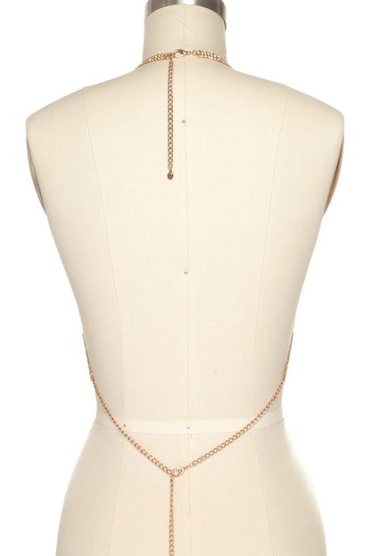 1 Gold or Silver Rhinestone Bra Body Chain