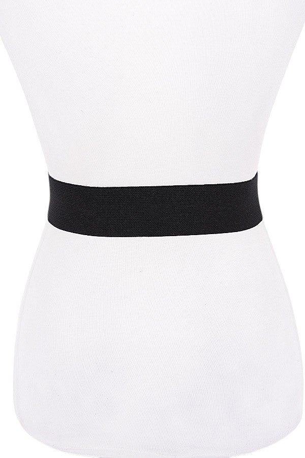 3 Oversized Metal Buckle Elastic Fashion Belt