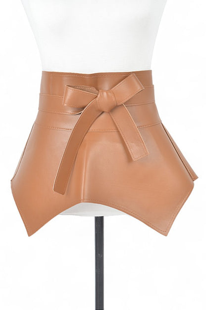 1 Vegan Leather Wrap Around Tie Belt