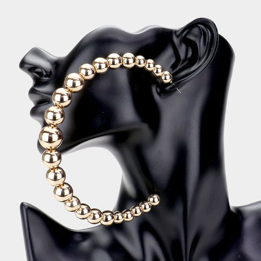 1 Oversized Metal Ball Hoop Statement Earrings