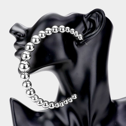 1 Oversized Metal Ball Hoop Statement Earrings