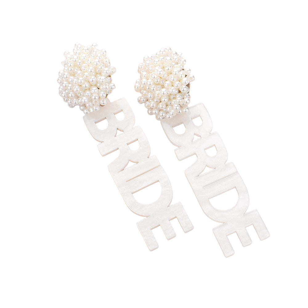 BRIDE Pearl Beaded Dangle Earrings