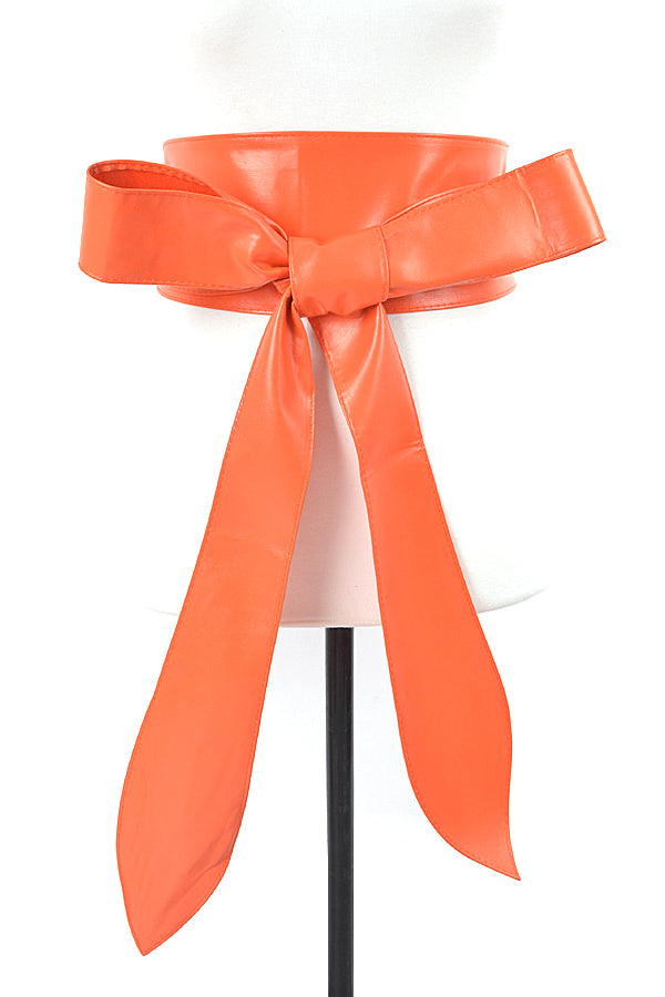 Abbi Vegan Leather Obi Wrap Statement Belt