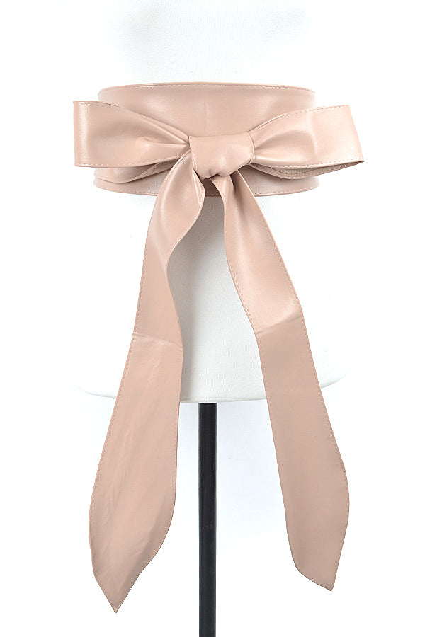 Abbi Vegan Leather Obi Wrap Statement Belt