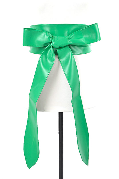 Abbi Vegan Leather Obi Wrap Statement Belt