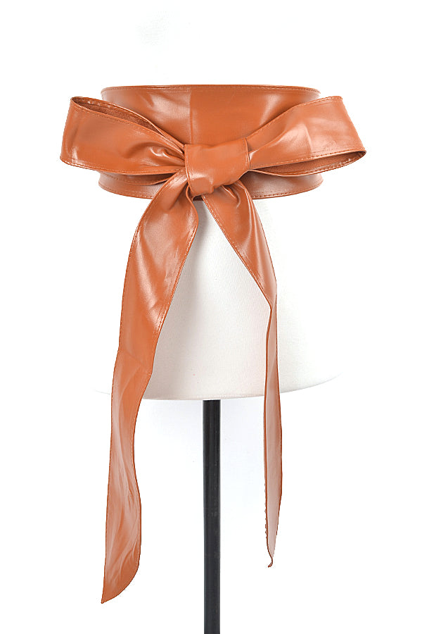 Abbi Vegan Leather Obi Wrap Statement Belt