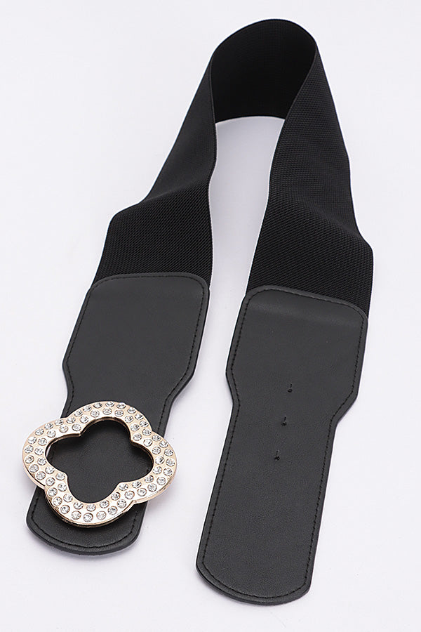 Elastic Rhinestone Statement Belt (Plus Size)