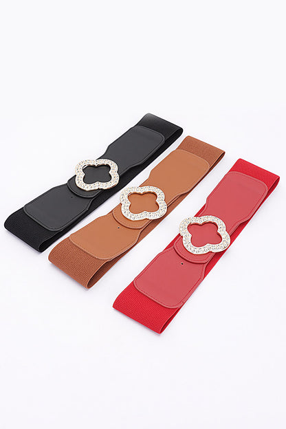Elastic Rhinestone Statement Belt