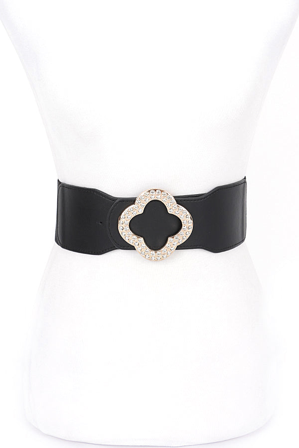 Elastic Rhinestone Statement Belt (Plus Size)