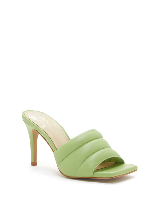 Green Vince Camuto Genuine Leather Quilted Sandals