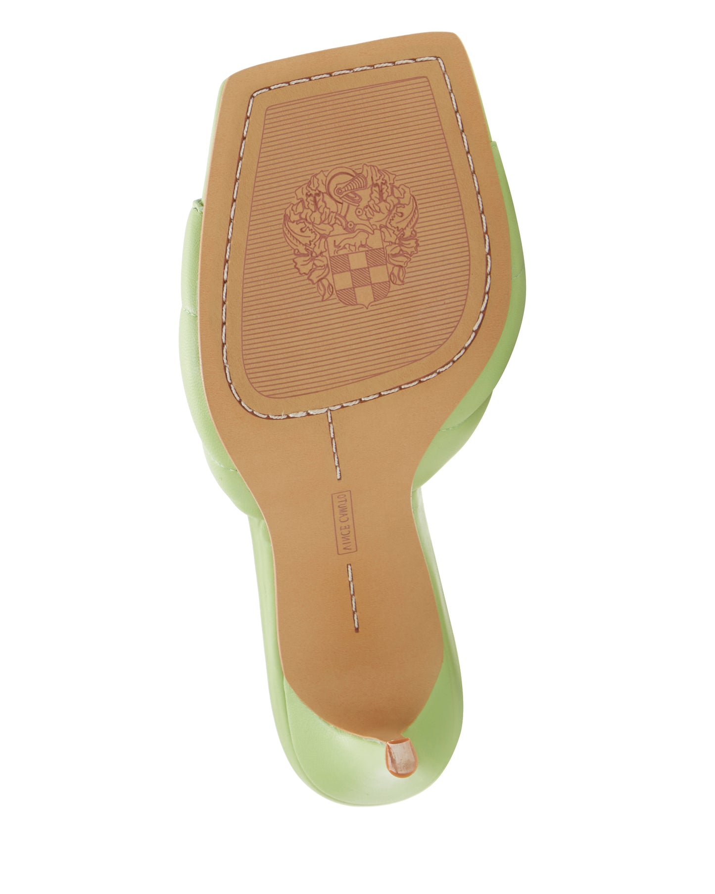 Green Vince Camuto Genuine Leather Quilted Sandals