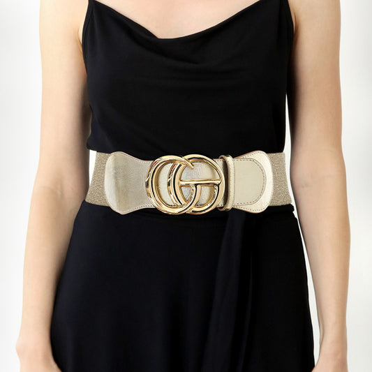 CG Gold Vegan Leather Statement Belt