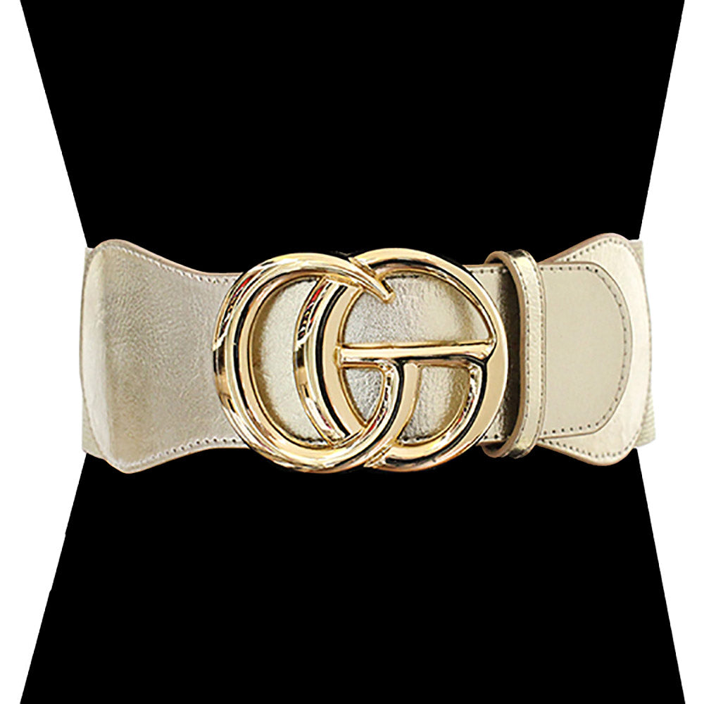 CG Gold Vegan Leather Statement Belt