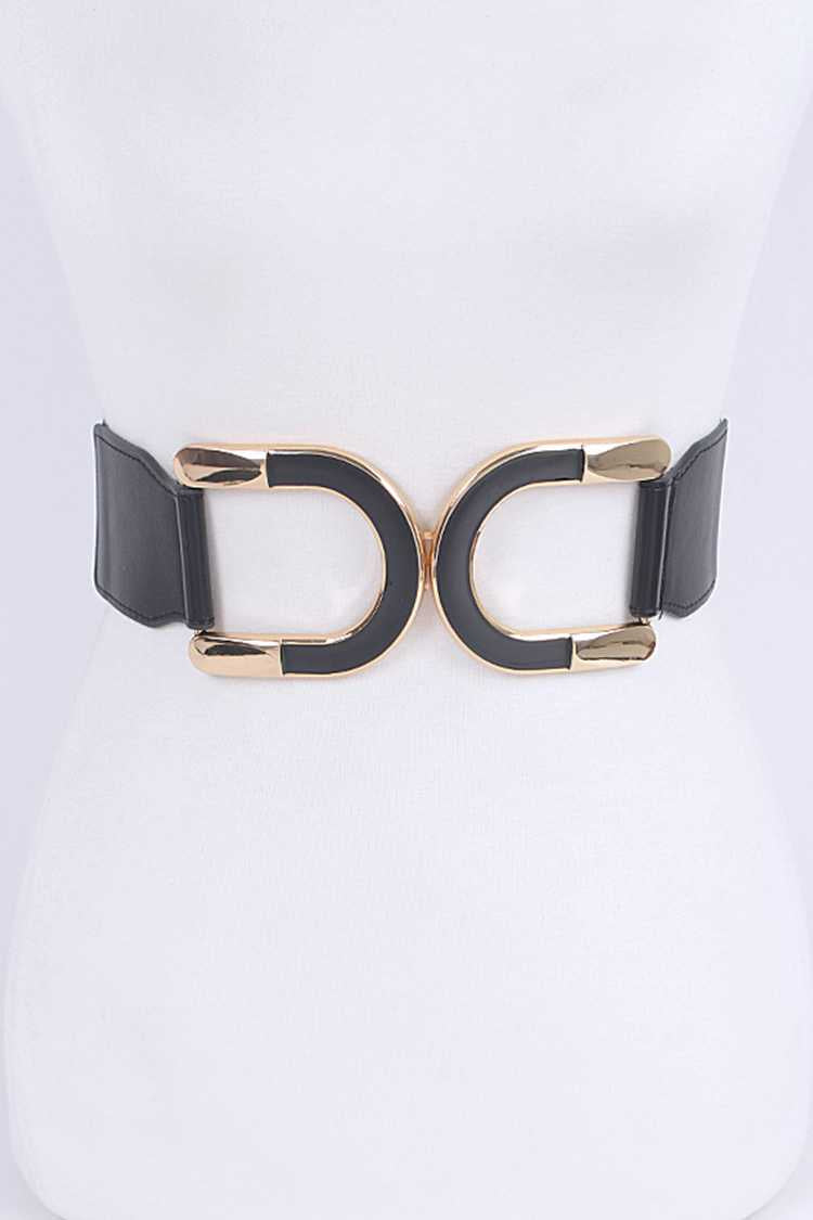 Enamel Elastic Statement Belt (Plus Size)