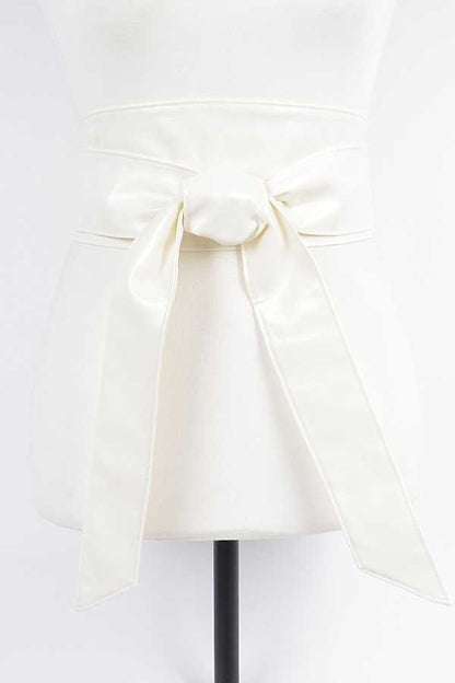 Abbi 2 Vegan Leather Obi Wrap Statement Belt