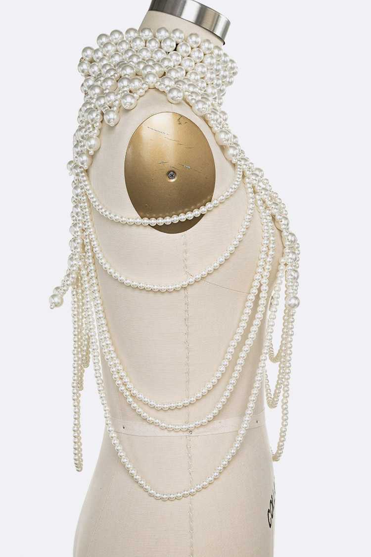 Annie Elegant Pearl Body Chain Statement Necklace