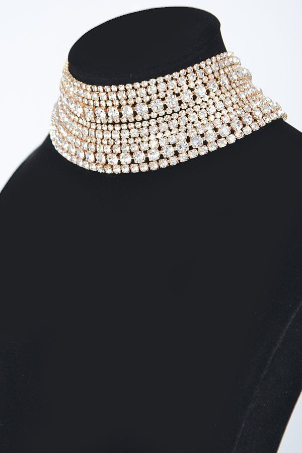 Ann Glamorous Diamond Choker Statement Necklace