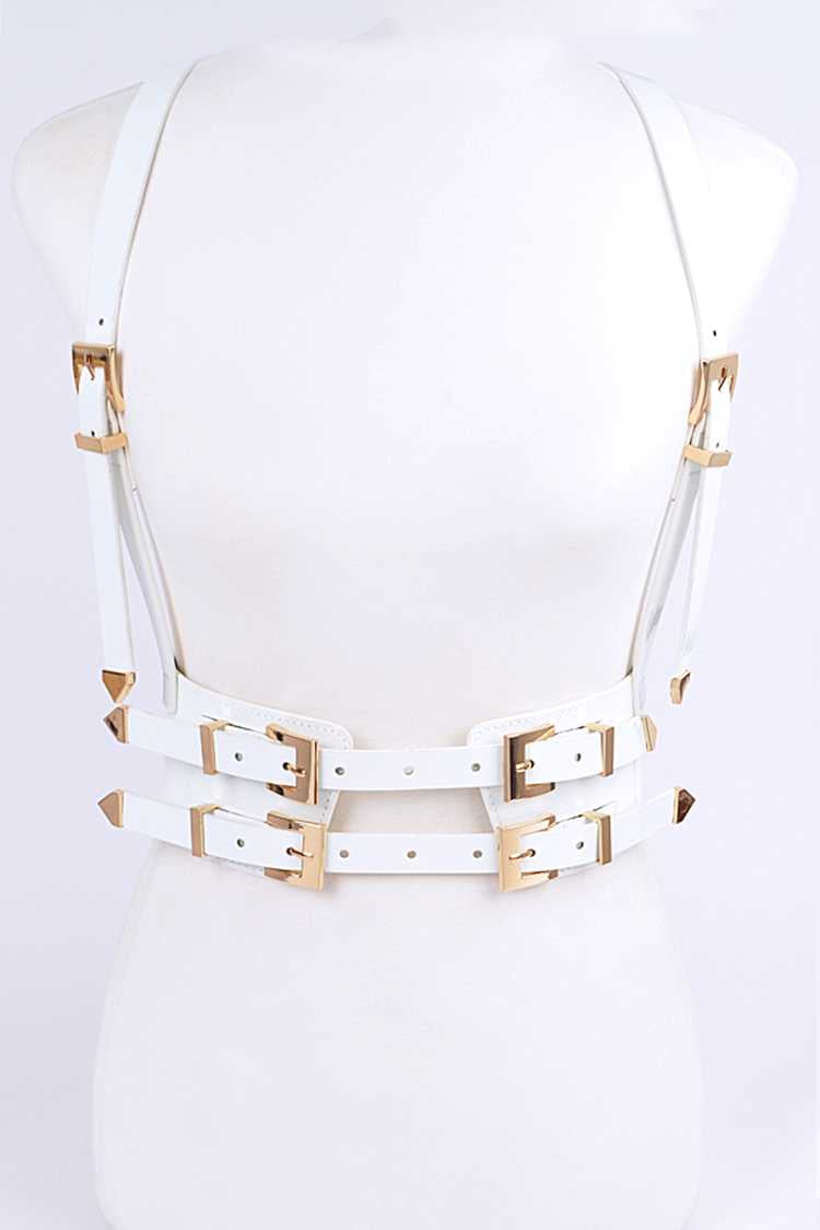 Black Vegan Leather Harness Belt Plus Size