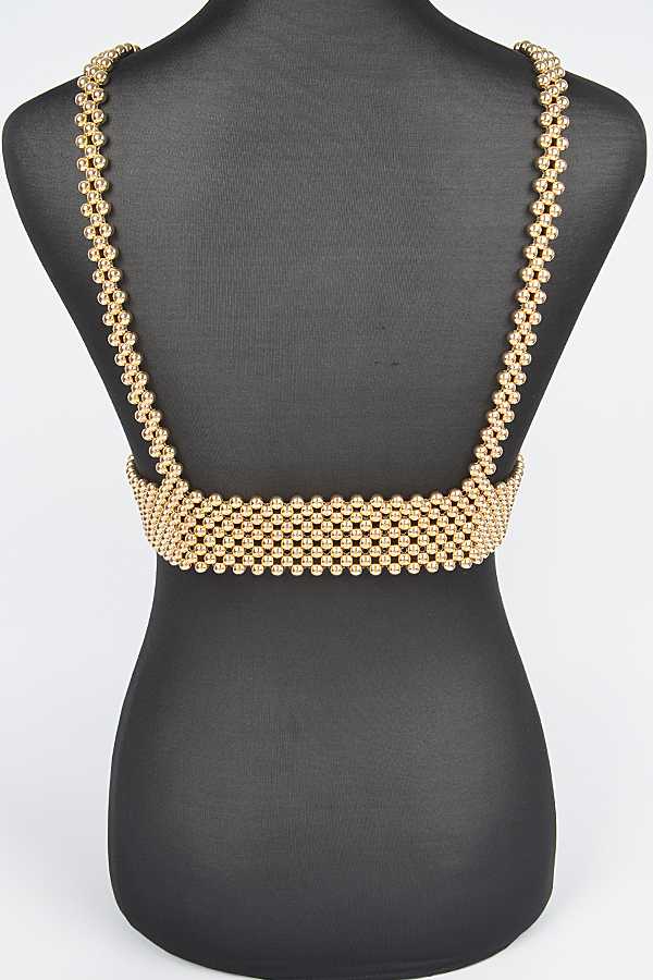 Ava Gold Metallic Beaded Harness Belt