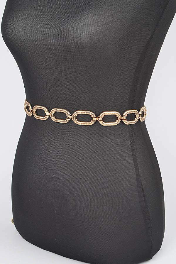 Gold or Silver Texture Chain Belt