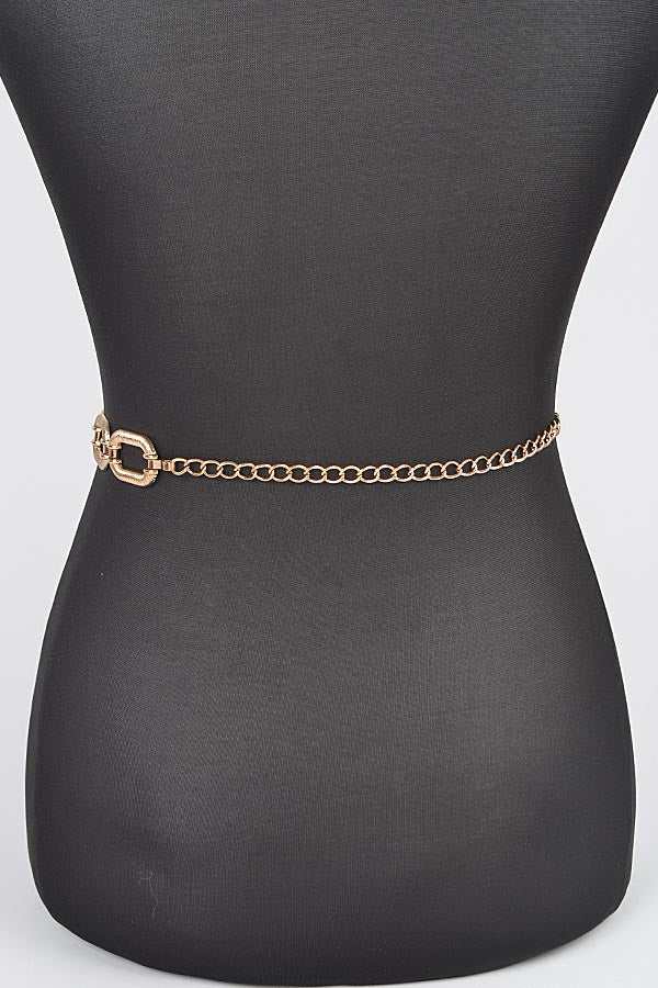 Gold or Silver Texture Chain Belt