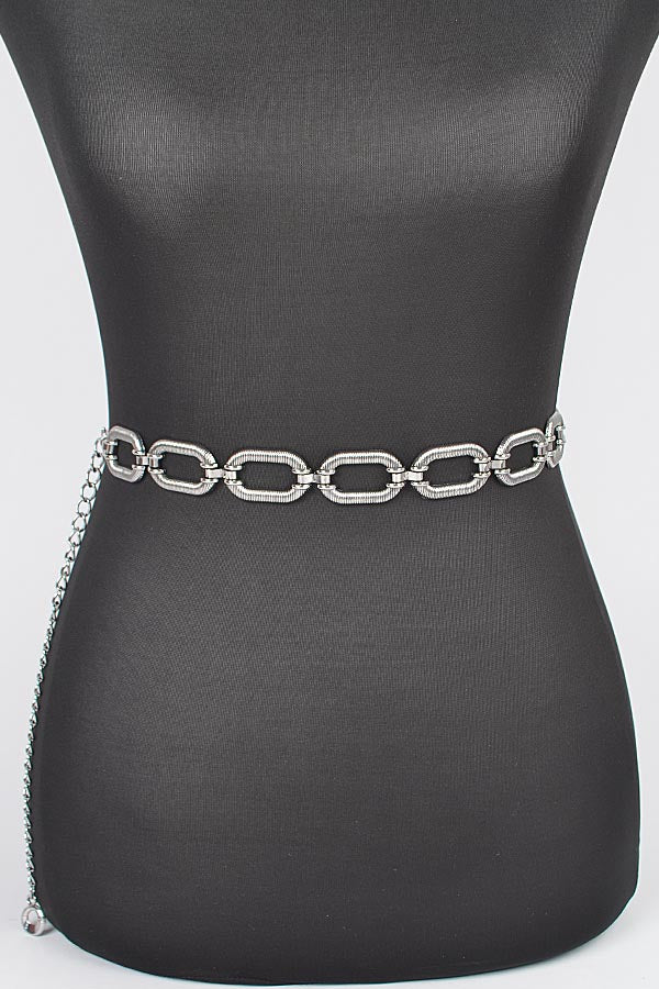 Gold or Silver Texture Chain Belt