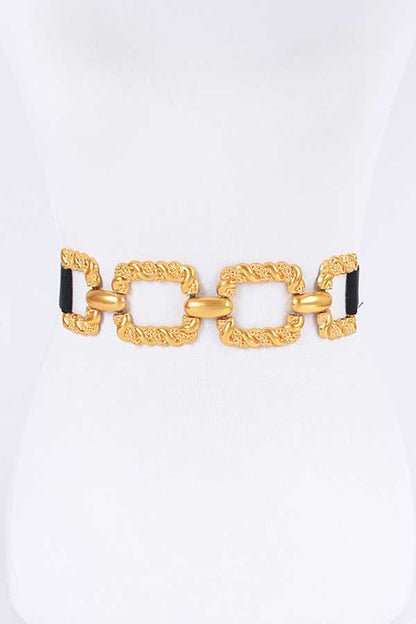 Black & Gold Textured Statement Belt