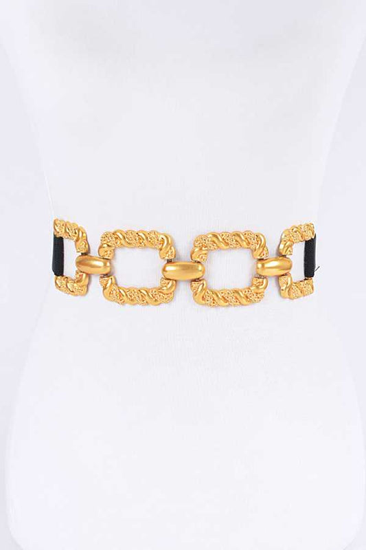 Black & Gold Textured Statement Belt