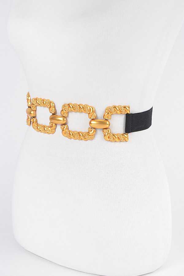 Black & Gold Textured Statement Belt